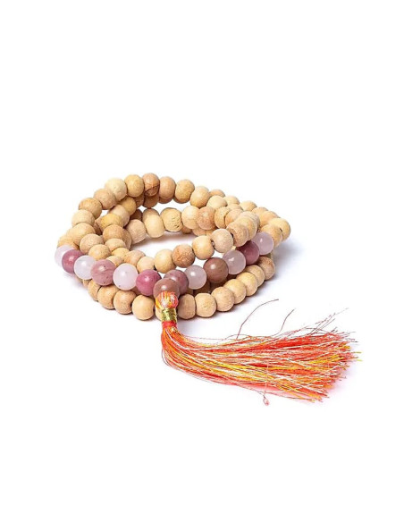 MALA TULSI/QUARTZ ROSE/THULITE