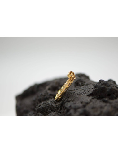 PENDENTIF CLÉ GRECQUE PLAQUÉ OR 18K ET OXYDE DE ZIRCONIUM CHAINE EN ACIER