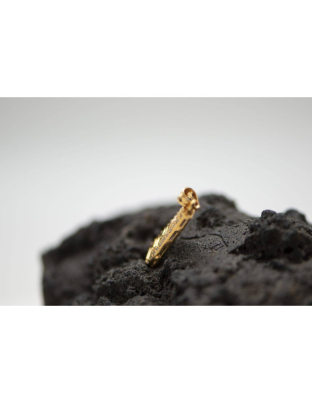 PENDENTIF CLÉ GRECQUE PLAQUÉ OR 18K ET OXYDE DE ZIRCONIUM CHAINE EN ACIER