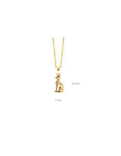 PENDENTIF CHAT EGYPTE PLAQUÉ OR 18K - CHAINE EN ACIER 2