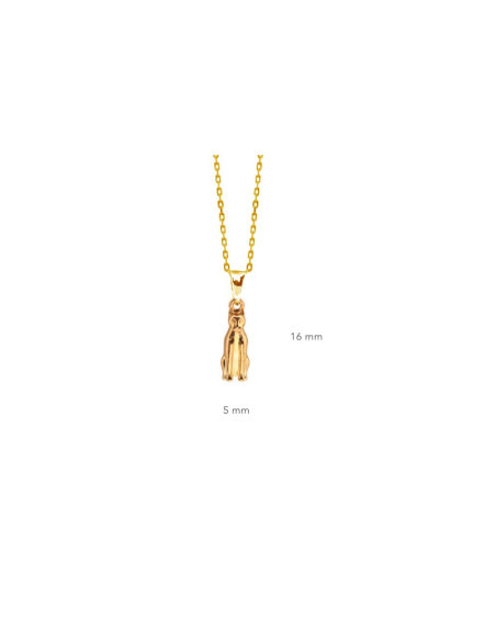 PENDENTIF CHAT SACRÉE EGYPTE PLAQUÉ OR 18K - CHAINE EN ACIER