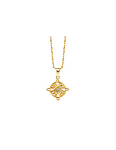 PENDENTIF NŒUD DE SORCIÈRE PLAQUÉ OR 18K ET OXYDE ZIRCONIUM - CHAINE EN ACIER