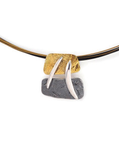 PENDENTIF ARGENT 0925 PLAQUE OR 2M