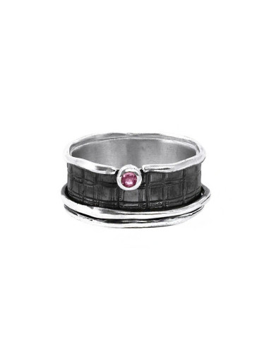 BAGUE TOURMALINE ROSE T57 ARGENT 925