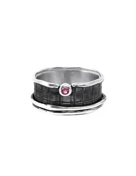 BAGUE TOURMALINE ROSE T57 ARGENT 925