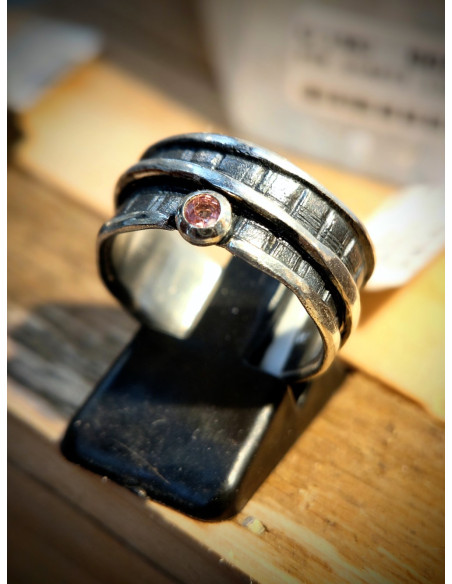 BAGUE TOURMALINE ROSE T57 ARGENT 925