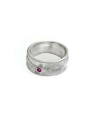 BAGUE TOURMALINE ROSE T59 ARGENT 925