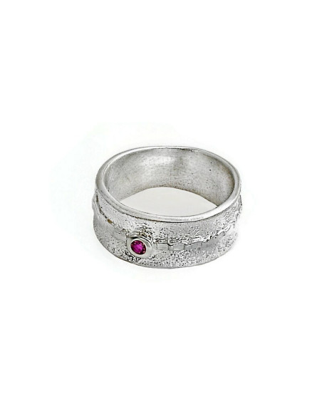 BAGUE TOURMALINE ROSE T59 ARGENT 925