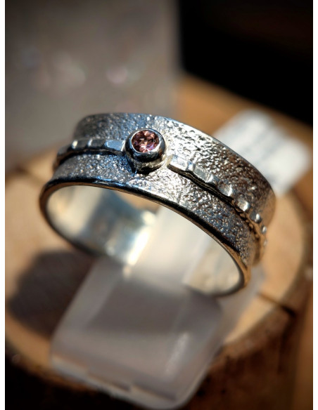 BAGUE TOURMALINE ROSE T59 ARGENT 925