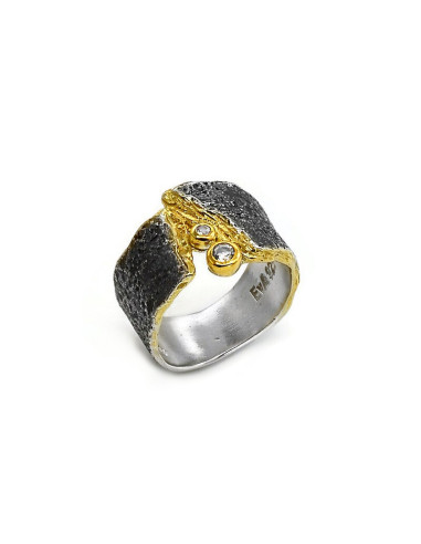 BAGUE SAPHIR BLANC T57 ARGENT 925 PL OR 2M