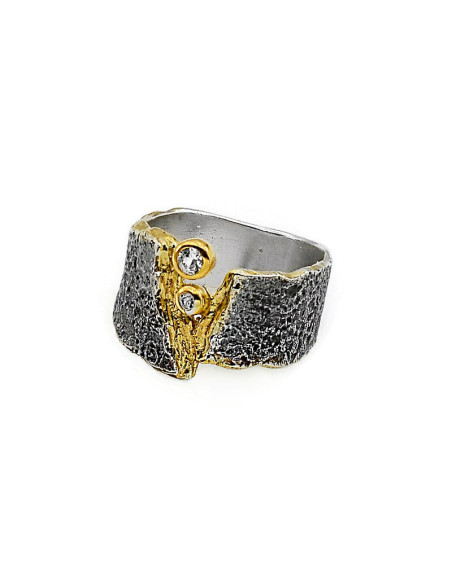 BAGUE SAPHIR BLANC T57 ARGENT 925 PL OR 2M