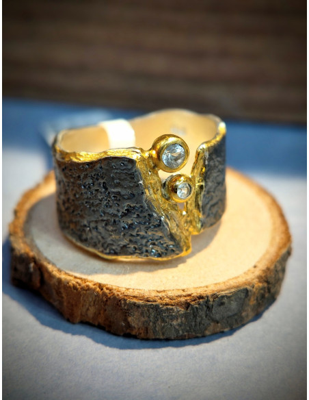 BAGUE SAPHIR BLANC T57 ARGENT 925 PL OR 2M