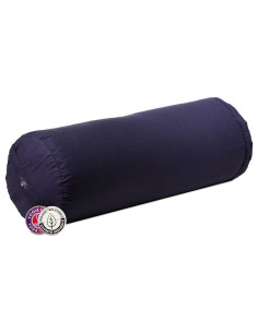 COUSSIN CYLINDRIQUE BLEU FONCÉ COTON BIO (OCS) -- 60X16CM; ±2300 G
