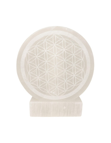 LAMPE DIVERSLAMPE SELENITE FLEUR DE VIE 15CM