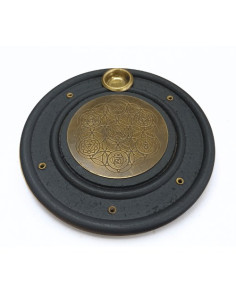 BRÛLEUR D'ENCENS EN BOIS DE MANGUIER 7 CHAKRAS & FLEUR DE VIE 10 CM