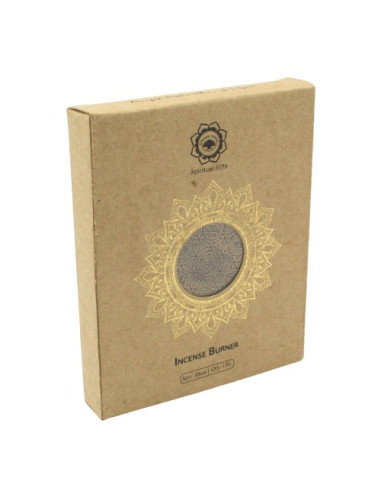 BRÛLEUR D'ENCENS EN BOIS DE MANGUIER 7 CHAKRAS & FLEUR DE VIE 10 CM