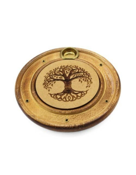BRÛLEUR D'ENCENS EN BOIS ARBRE DE VIE 10 CM