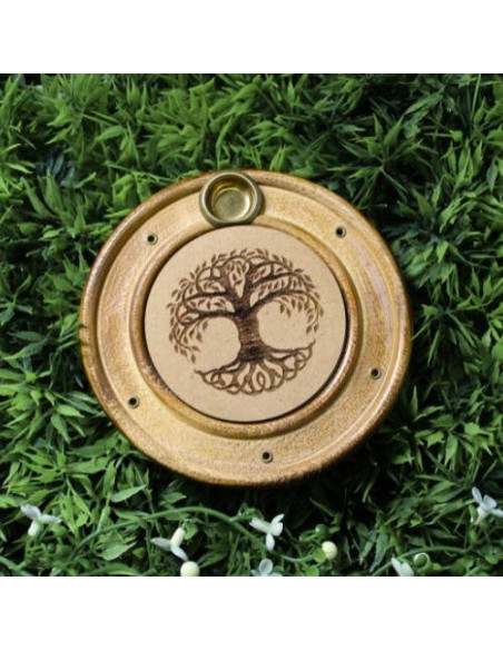 BRÛLEUR D'ENCENS EN BOIS ARBRE DE VIE 10 CM