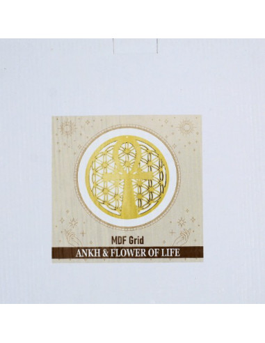 GRILLE DE CRISTAUX ANKH ÉGYPTIEN ET FLEUR DE VIE