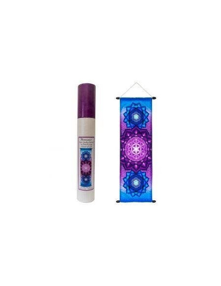 BANNIÈRE EN CRÊPE DE HAUTE QUALITÉ FLEUR DE VIE 36 X 90 CM | CRÊPE FRANÇAIS
