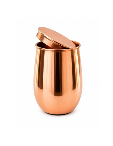 GOBELET EN PUR CUIVRE AVEC COUVERCLE POLI – 470 ML/150 G