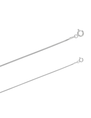 CHAÎNE 42CM MAILLE SERPENT RONDE EN ARGENT 925/1000 RHODIÉ