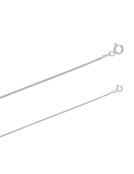 CHAÎNE 42CM MAILLE SERPENT RONDE EN ARGENT 925/1000 RHODIÉ