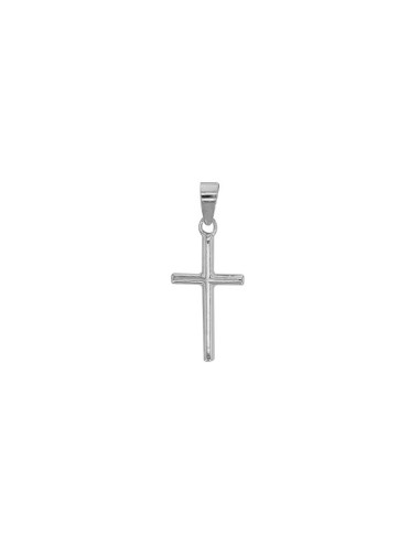 PENDENTIF PETITE CROIX LISSE, ARGENT 925/1000 RHODIÉ