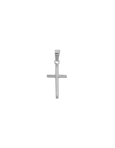 PENDENTIF PETITE CROIX LISSE, ARGENT 925/1000 RHODIÉ
