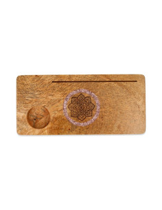 PORTE-CARTES MANDALA QUARTZ ROSE BOIS DE MANGUIER 2