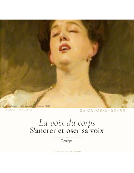 26 octobre - 20h00 : La voix du corps - S'ancrer et oser sa voix