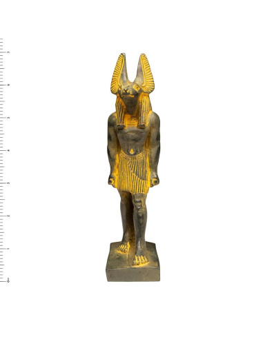 ANUBIS COULEUR OR ANTIQUE GRAND - 17.8CM - DIEU ÉGYPTIEN - FABRIQUÉ EN ÉGYPTE