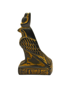 STATUE MINIATURE ANTIQUE D'HORUS EN COULEUR OR - 10 CM