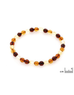 BRACELET BOULE FACETEE 5MM AMBRE MULTICOLORE 2