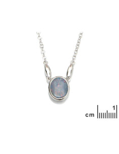 COLLIER 42+3CM ARGENT 925 OPALE DOUBLET 0,80 2