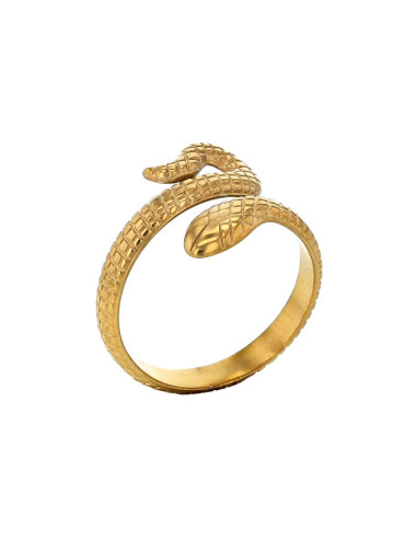 BAGUE MOTIF SERPENT EN ACIER DORÉ
