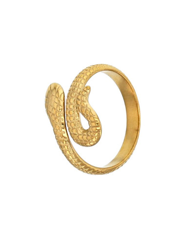 BAGUE MOTIF SERPENT EN ACIER DORÉ