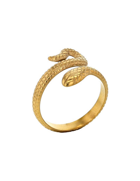 BAGUE MOTIF SERPENT EN ACIER DORÉ