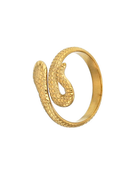 BAGUE MOTIF SERPENT EN ACIER DORÉ