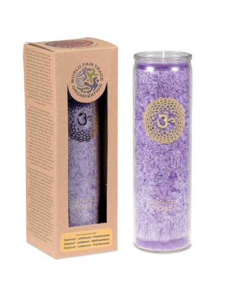Bougie parfumée 7° chakra stearine 100 heures